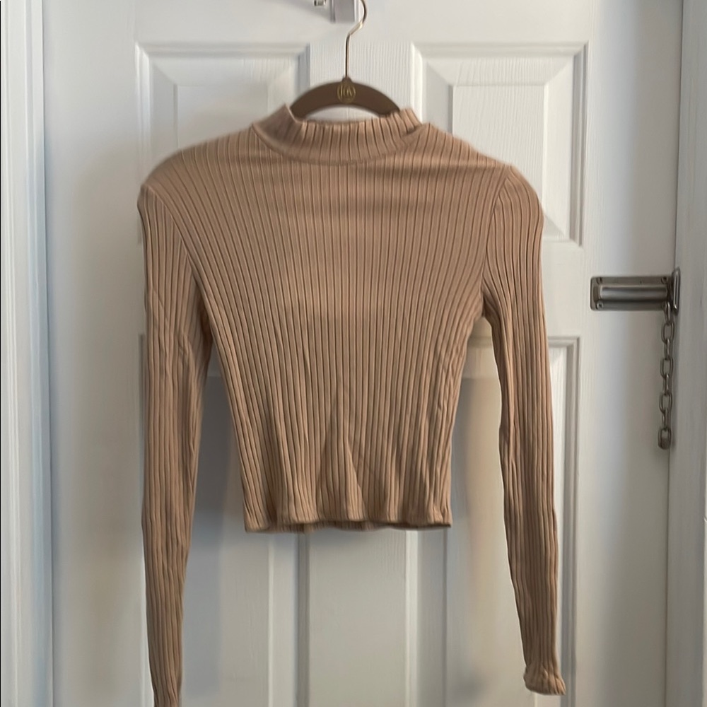 Full Tilt Ribbed Tan Crop Top